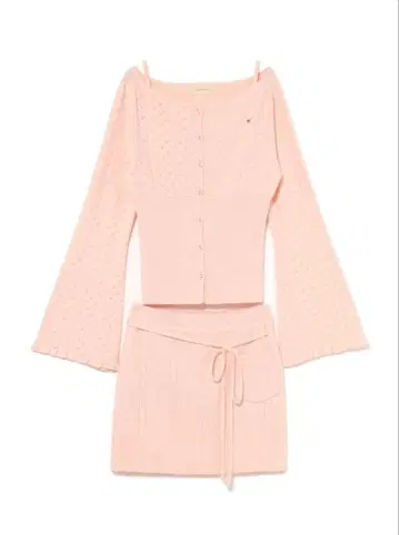 Heart crochet knit set up pink andmary