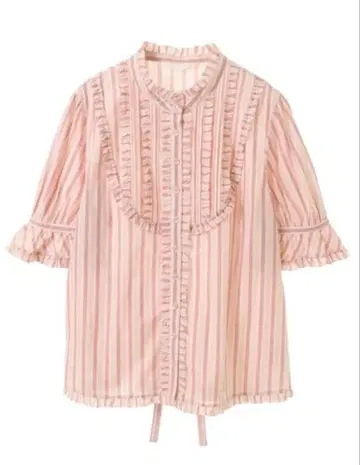 핑크하우스 요크 프릴 블라우스 핑크