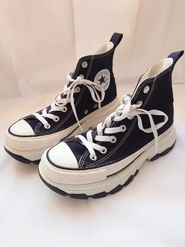 새상품급 컨버스 올스타 트렉 웨이브 블랙 통굽 하이컷 24.5