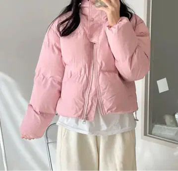 핑크 다운 자켓 사이즈 52-57cm
