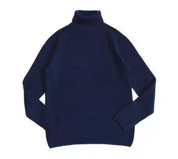 캐시미어 100% 에디피스 꽈배기 터틀 니트 스웨터 46 네이비