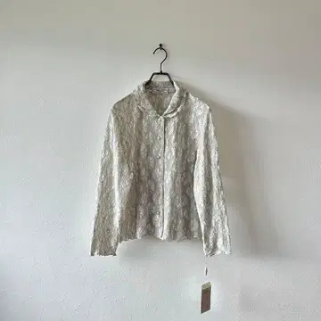 미사용 택 포함 전체 레이스 블라우스 프릴 펄 포멀 결혼식 세레모니