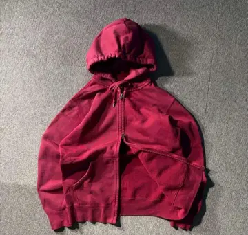 UNIQLO 더블 지퍼 후드티 맨투맨 버건디 보르도 M