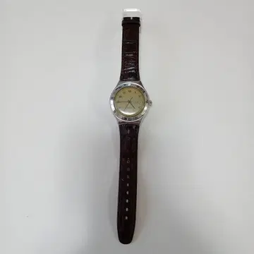 swatch 쿼츠 손목시계 스테인리스 스틸 가죽