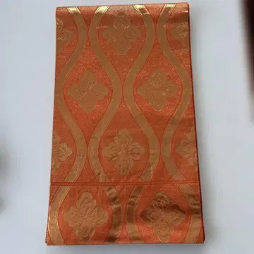 오렌지 컬러 물결 무늬 후쿠로 오비