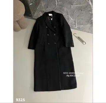 더블 브레스트 롱 코트 블랙 9325