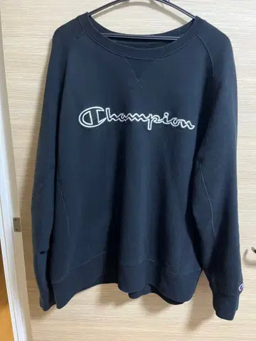 Champion 블랙 크루넥 맨투맨 X-Large