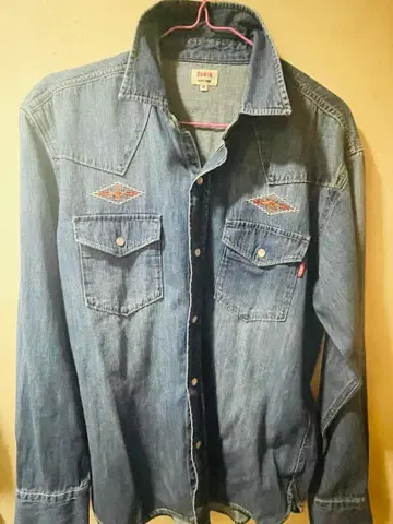 EDWIN 데님 셔츠 자수