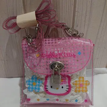 헬로키티 클리어백 핑크 헤이세이 레트로 열쇠 포함
