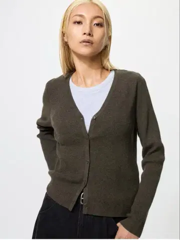 UNIQLO 워셔블 니트 리브 가디건