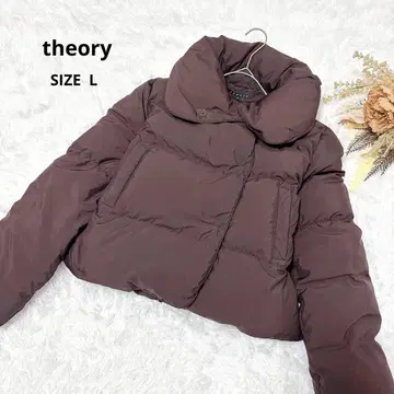theory 다운 자켓 숏 기장 하이넥 다운 90% 브라운