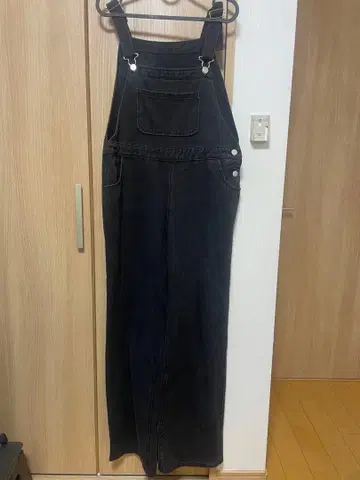 블랙 데님 살로펫 롱 기장