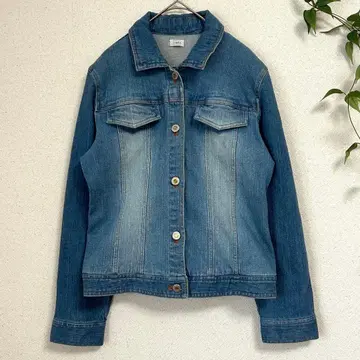 LIBRA G M 데님 자켓 스트레치 안감 레오파드