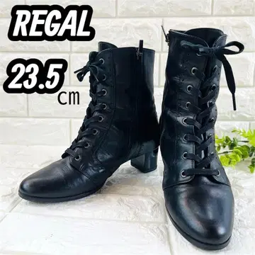 REGAL 블랙 레이스업 부츠 23.5