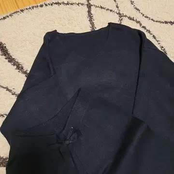 블랙 V넥 니트 셋업