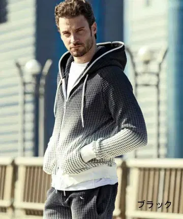 1PIU1UGUALE3 RELAX 와플 지퍼 후드티