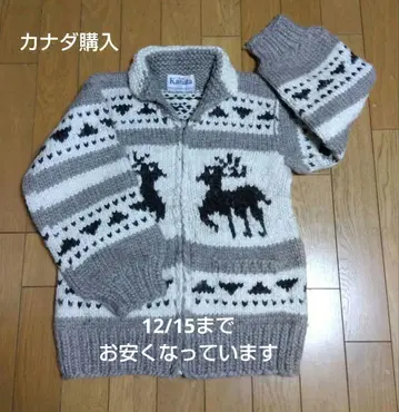 캐나다제 Kanata 카우친 스웨터 루돌프 무늬