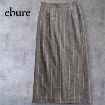 ebure 에부르 스트라이프 스커트 캐시미어 울 그레이