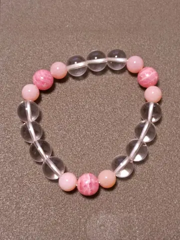 수정 & 로즈쿼츠 & 잉카 로즈 팔찌