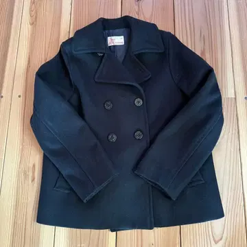 코엔 블랙 더블 브레스트 피 코트 M