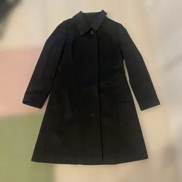 에테르날 블랙 롱 코트 버튼 포함