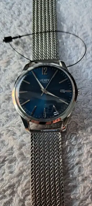 헨리 나이츠브릿지 파랑 메쉬 손목시계