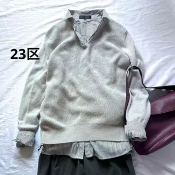 23구 [세탁 가능] 캐시미어 V넥 니트 풀오버 울 cashmere