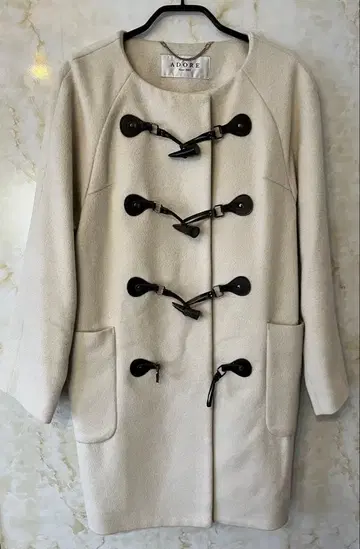 캐시미어 혼방 ADORE 아이보리 더플 코트 38