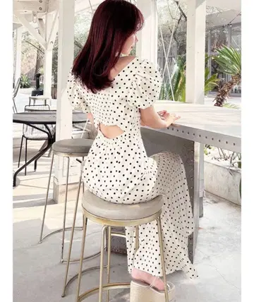 RESEXXY 버블 슬리브 머메이드 원피스