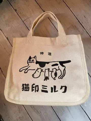 고양이 도장 밀크 토트백