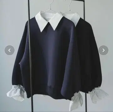 대비색 카라 부착 트레이닝복