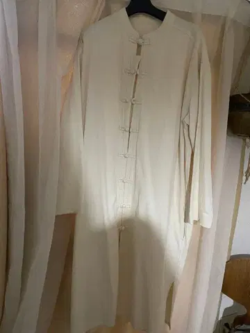 차이나 버튼 긴팔 셔츠 원피스