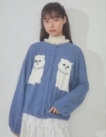 merry jenny 가디건 고양이 블루