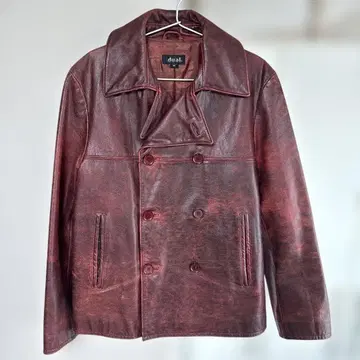 버건디 가죽 코트 사이즈 M