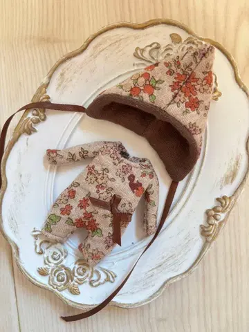 작가님 미니 브라이스 아웃핏 꽃무늬 옷 갈아입기 의류 & 모자 세트