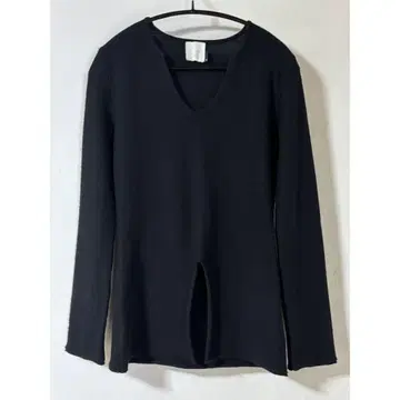 Studio Doe A라인 슬릿 니트탑 - S - 블랙