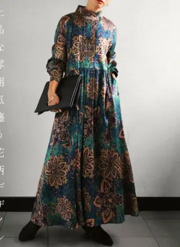 antiqua 새상품 완판템 꽃무늬 프론트 턱 원피스