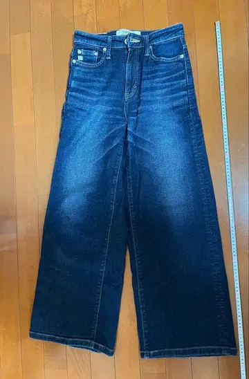 SOMETHING LISA 와이드 데님 팬츠 청바지 S 다크 컬러 블루