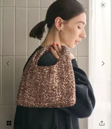 스팽글 장식 핸드백 브라운 계열 결혼식