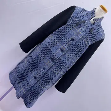 3734 DW2R 니트 코트 롱 코트 탁한 블루 계열