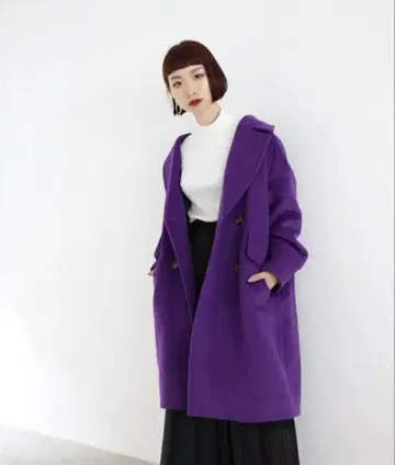 PAGEBOY 울 코쿤 체스터 코트 보라색