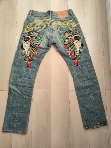 Ed Hardy 백 자수 데님 팬츠 30 X 32