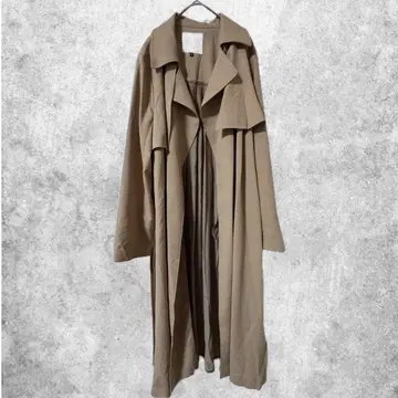 베이지 트렌치코트 롱 기장 벨트 포함 2