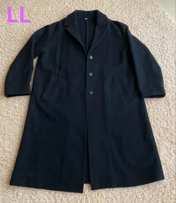 무인양품 재생 울 혼방 체스터 코트 LL 블랙