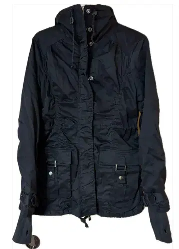 헤이세이 갸루 y2k 아우터 모즈 코트 블랙