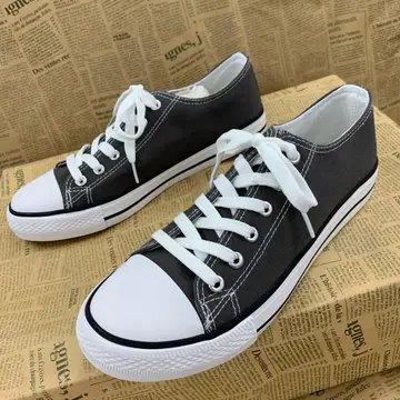 새상품 남성용 25.0cm 경량 폭넓은 캔버스 스니커즈 그레이 1980D