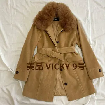 VICKY 코트 카멜 퍼 9호