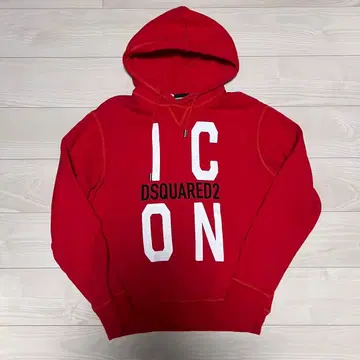 디스퀘어드 후드티 후디 M 빨간색 레드 ICON 아이콘