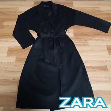 ZARA 블랙 트렌치 롱 코트 벨트 포함 L 사이즈