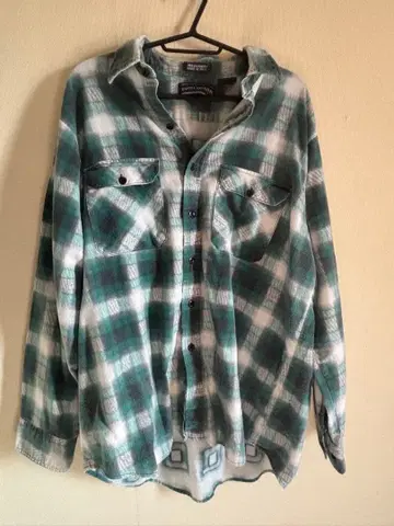 DAVID TAYLOR XL 플란넬 셔츠 그린 계열 체크